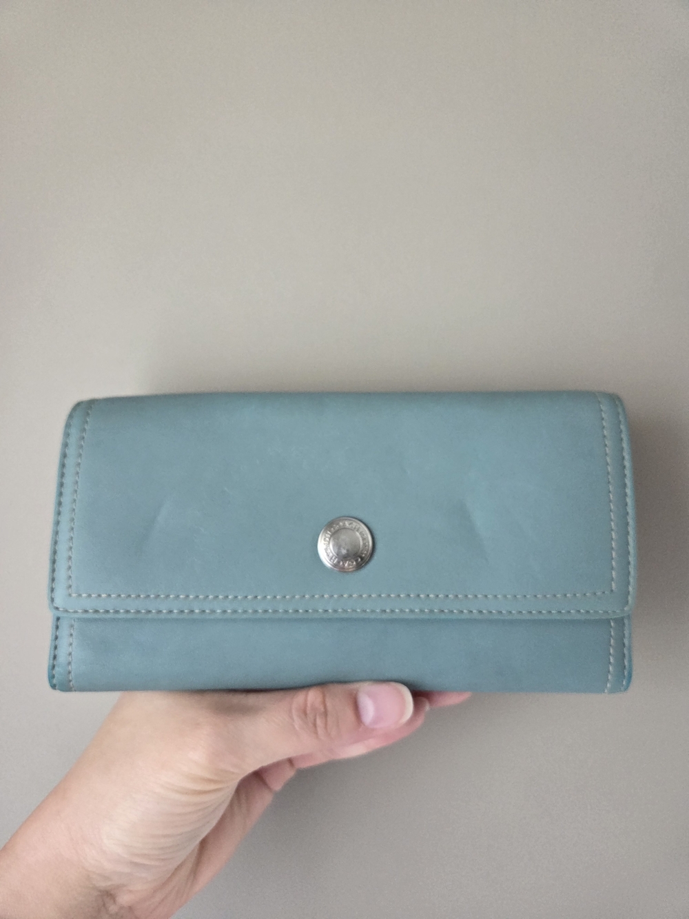Coach Light Teal Leather Women’s Wallet
